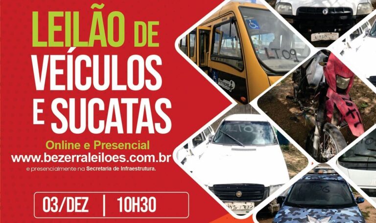 Prefeitura realizará leilão de veículos e sucatas